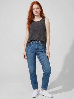 American Eagle Outfitters Gray Tank Top with Scoop Neckline